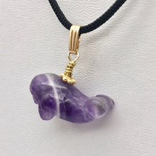 Load image into Gallery viewer, Amethyst Whale Pendant Necklace | Semi Precious Stone Jewelry | 14k Pendant - PremiumBead Alternate Image 6