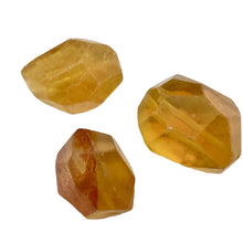 Load image into Gallery viewer, Faceted Golden Fluorite Nugget Beads | 17x12x9 to 19x17x13mm | Yellow | 3 Beads|