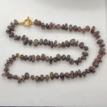 Load image into Gallery viewer, Moonstone 14K Gold Filled Knotted Nugget Necklace | 21 Inch | Purple |