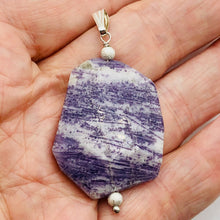 Load image into Gallery viewer, Purple Flower Sodalite Sterling Silver Pendant | Purple/White | 2 1/4" Long |