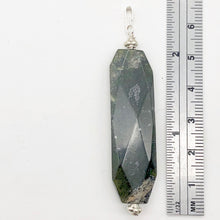 Load image into Gallery viewer, Green Isles Jade Faceted Art Cut Sterling Silver Pendant | 2 1/2 Inch Long |
