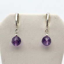 Load image into Gallery viewer, Royal Natural Untreated Faceted Amethyst Solid Sterling Silver Earrings 310453B - PremiumBead Alternate Image 8