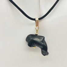 Load image into Gallery viewer, Happy Obsidian Orca Whale 14K Gold Filled 1.06" Long Pendant 509301ORG - PremiumBead Alternate Image 7