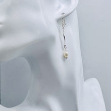 Load image into Gallery viewer, Stunning Faceted White Pearls Sterling Silver Earrings | 2" Long |