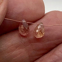 Load image into Gallery viewer, Imperial Topaz 2.45tcw Briolette | 7x4mm | Pink Orange | 2 Beads |