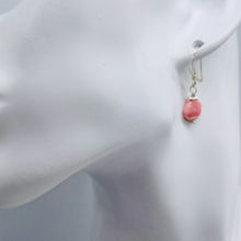 Load image into Gallery viewer, Rhodochrosite Sterling Silver Drop Earrings | 3/4" Long | Pink | 1 Pair |