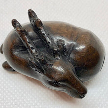 Load image into Gallery viewer, Signed & Carved Antelope Teak Ojime/Netsuke Bead | 1.9x1.5x1.1" | Dark Brown - PremiumBead Alternate Image 7