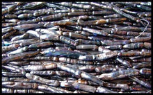 Load image into Gallery viewer, Biwa Style Gray Peacock FW Pearl Strand 108155 - PremiumBead Alternate Image 4