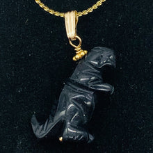 Load image into Gallery viewer, Blue Goldstone T- Rex Pendant Necklace | Semi Precious Stone Jewelry | 14kgf |