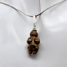 Load image into Gallery viewer, Hand Carved Tigereye Goddess of Willendorf Silver Pendant|1.5 "Long | Goddess | - PremiumBead Alternate Image 4