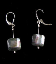 Load image into Gallery viewer, Faceted Tahitian Mop Shell & Silver Earrings 309396 - PremiumBead Primary Image 1
