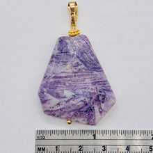 Load image into Gallery viewer, Purple Flower Sodalite 14K Gold Filled Pendant | Purple/White | 2" Long |