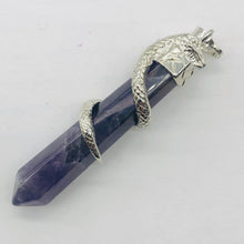 Load image into Gallery viewer, Snake Sterling Silver Fluorite Point | 2 1/4" Long | Purple/Silver | 1 Pendant |