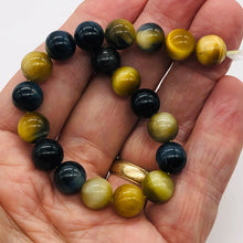 Load image into Gallery viewer, Tigereye 8" Strand Round | 10 mm | Blue/Golden Brown | 19 Beads |