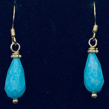 Load image into Gallery viewer, Charming Designer Natural Untreated Kingman Turquoise Earrings 14Kgf - PremiumBead Alternate Image 2