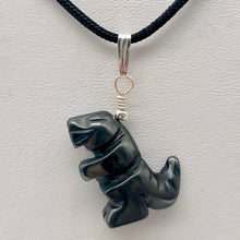 Load image into Gallery viewer, Semi Precious Stone Jewelry T rex Pendant Necklace of Hematite/Silver - PremiumBead Alternate Image 8