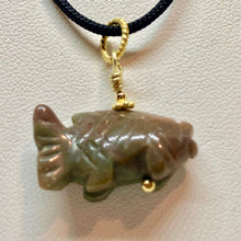 Load image into Gallery viewer, Unique! Bloodstone Koi Fish W/ 22K Vermeil Pendant 509265BSG - PremiumBead Alternate Image 5