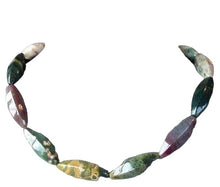 Load image into Gallery viewer, Natural Ocean Jasper 30x10mm Long Rice Bead Strand 104617