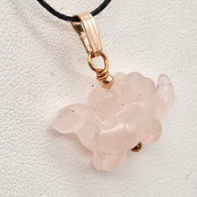 Load image into Gallery viewer, Pink Dinosaur Pendant Rose Quartz Stegosaurus 14K Gold-Filled Pendant 509258RQG