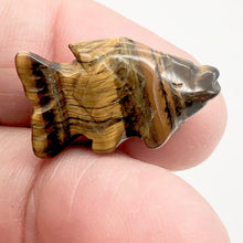 Load image into Gallery viewer, Swimmin' 2 Carved Tigers Eye Fish Koi Carp Beads | 23x11x8mm | Gold