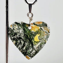 Load image into Gallery viewer, Limbcast Agate Agate Valentine Heart Silver Pendant | 30x28x2mm | Moss Green | - PremiumBead Alternate Image 2