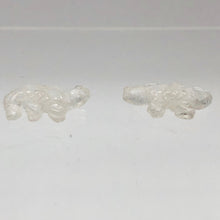 Load image into Gallery viewer, 2 Carved Ice Crystal Quartz Lizard Beads | 25x14x7mm | Clear - PremiumBead Alternate Image 2