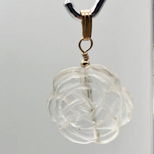 Quartz Flower Pendant Necklace | Semi Precious Stone Jewelry | 14 Kgf Pendant - PremiumBead Alternate Image 5