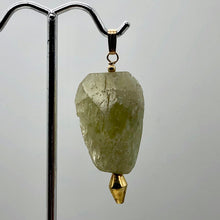 Load image into Gallery viewer, Chatoyant Green Hiddenite Kunzite Crystal 14K Gold Filled Pendant | 1 7/8" |