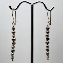 Load image into Gallery viewer, Dark Champagne Bubble Fresh Water Pearl 14K Gold Filled Earrings | 2" Long |