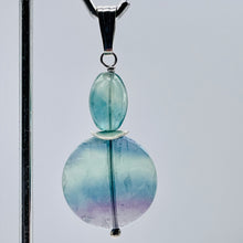 Load image into Gallery viewer, Fluorite Sterling Silver Goddess Dangle Pendant | 2" Long | Blue/Purple | 1 |