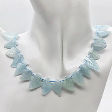 Load image into Gallery viewer, Natural Aquamarine Leaf Strand | 17x12x3 to 22x12x5mm | Blue | Leaf | 33 beads | - PremiumBead Alternate Image 3