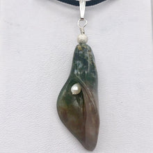 Load image into Gallery viewer, Lily! Fancy Jasper Carved Flower Sterling Silver Pendant | 2" Long | Purple | - PremiumBead Primary Image 1