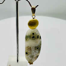 Load image into Gallery viewer, Ocean Jasper 14K Gold Filled Long | 2 3*4" Long | White/Gold | 1 Pendant |