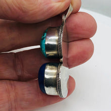 Load image into Gallery viewer, 160cts Natural Turquoise & Lapis Solid Sterling Silver Pendant 4175