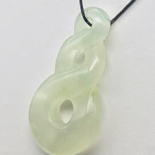 Load image into Gallery viewer, Hand Carved Natural Serpentine Infinity Pendant with Simple Black Cord 10821A - PremiumBead Alternate Image 3