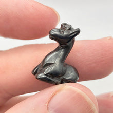 Load image into Gallery viewer, Graceful 2 Carved Hematite Giraffe Beads | 21.5x17x9.5mm | Silver Grey - PremiumBead Alternate Image 2