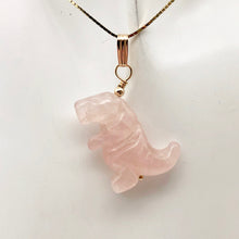 Load image into Gallery viewer, Rose Quartz Tyrannosaurus Rex Dinosaur Pendant Necklace|14k Gold Filled Jewelry - PremiumBead Primary Image 1