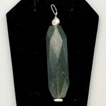 Load image into Gallery viewer, Green Isles Jade Faceted Art Cut Sterling Silver Pendant | 2 1/2 Inch Long |