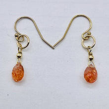 Load image into Gallery viewer, Sunstone Faceted Briolette 14K Gold Filled Earrings | 3/4&quot; Long | Orange | 1 |
