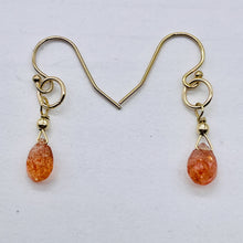 Load image into Gallery viewer, Sunstone Faceted Briolette 14K Gold Filled Earrings | 3/4" Long | Orange | 1 |
