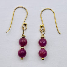 Load image into Gallery viewer, Sapphire 14K Rose Gold Filled Drop Earrings | 1 1/2" Long | Purple | 1 Pair |