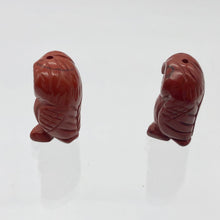 Load image into Gallery viewer, 2 Wisdom Carved Brecciated Jasper Owl Beads | 21x11.5x9mm | Red/Brown - PremiumBead Alternate Image 7