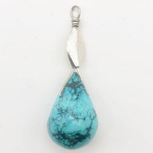 Load image into Gallery viewer, Natural Blue Turquoise and Sterling Silver Earrings And Pendant Set