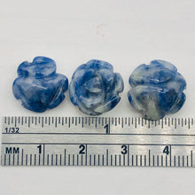 Load image into Gallery viewer, Charm Hand Carved Blue Sodalite Rose Beads |14x7mm | 3 Beads |
