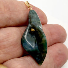 Load image into Gallery viewer, Fancy Jasper Calla Lily 14K Gold Filled Flower Pendant| 1 3/4" Long | Green |