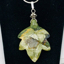 Load image into Gallery viewer, Ryolite Rain Tree Jasper Sterling Silver Leaf | 2 1/4" Long | Green | 1 Pendant