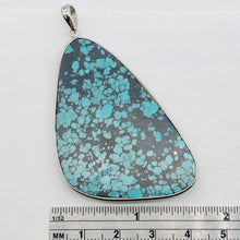 Load image into Gallery viewer, Natural Turquoise 63ct Sterling Silver Pendant | 2 1/2x1 1/2" | Blue/Black | 1 |