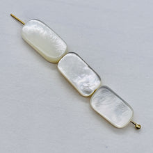 Load image into Gallery viewer, Shine 3 Natural Mother of Pearl Shell Beads 11x9x4mm to 15x9x3.5mm 002206