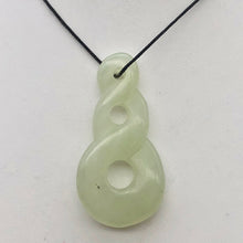 Load image into Gallery viewer, Hand Carved Natural Serpentine Infinity Pendant with Black Cord 10821U - PremiumBead Alternate Image 2