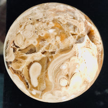 Load image into Gallery viewer, Aragonite Scry Sphere Round | 3" | White/Brown | 1 Sphere